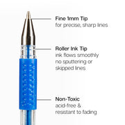 Gel Pens, Soft Grip, 50 Glitter Colors - Studio - KINGART