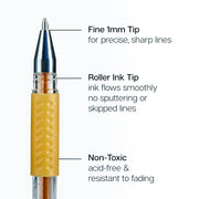 Gel Pens, Soft Grip, 24 Earth Tone Colors - Studio - KINGART