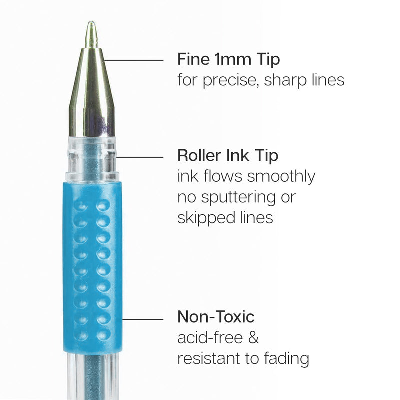 Gel Pens, Soft Grip, 24 Pastel Tone Colors - MARKERS & PENS - KINGART