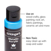 Acrylic Paint 12 Metallic Colors - Studio - KINGART