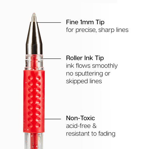 Gel Pens, Soft Grip, 24 Yellow & Red Tone Colors - MARKERS & PENS - KINGART