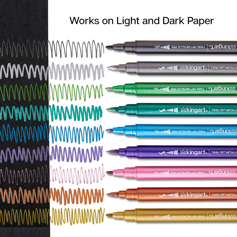 Twin-Tip™ Metallic Pens 10 Colors - Studio - KINGART