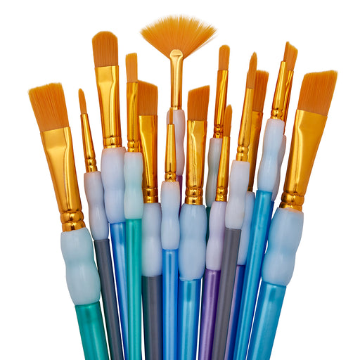 Studio Golden Nylon Brush Set - 15 Pieces - STUDIO LEVEL BRUSH SETS - KINGART