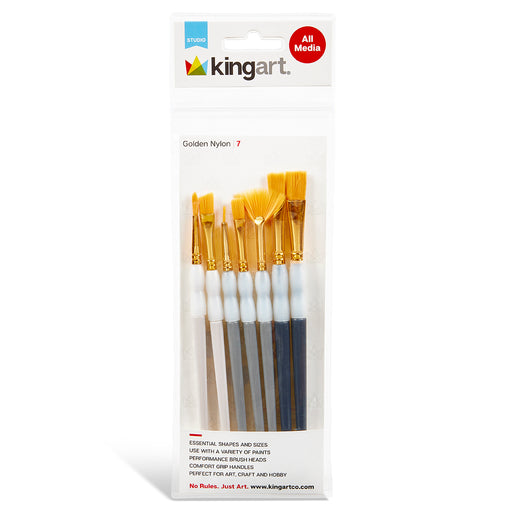 Studio Golden Nylon Brush Set – 7 Pieces - STUDIO LEVEL BRUSH SETS - KINGART