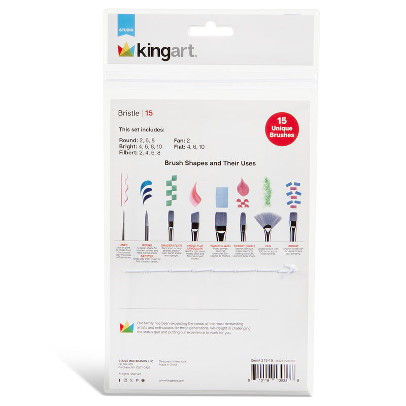 Studio Bristle Brush Set – 15 Piece