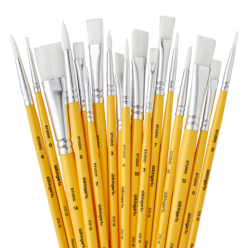 Studio White Nylon Brush Set – 18 Piece