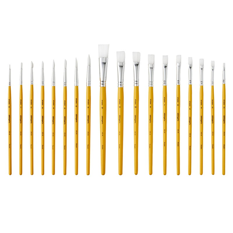 Studio White Nylon Brush Set – 18 Piece