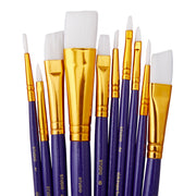 Studio Brush Set White Nylon - 10 Pieces - Studio - KINGART