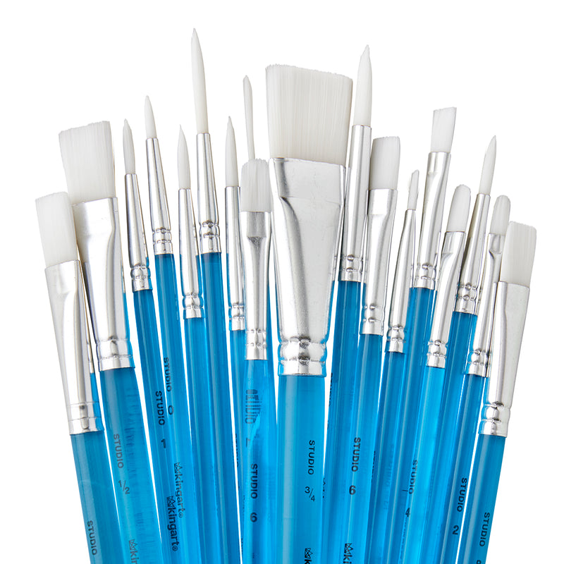 Studio White Nylon Brush Set – 18 Piece