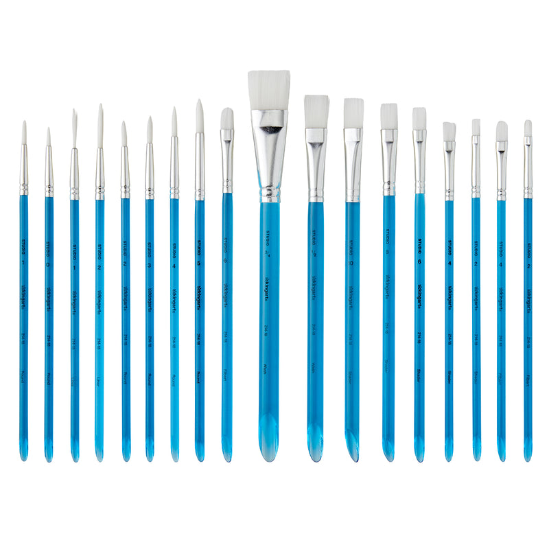 Studio White Nylon Brush Set – 18 Piece