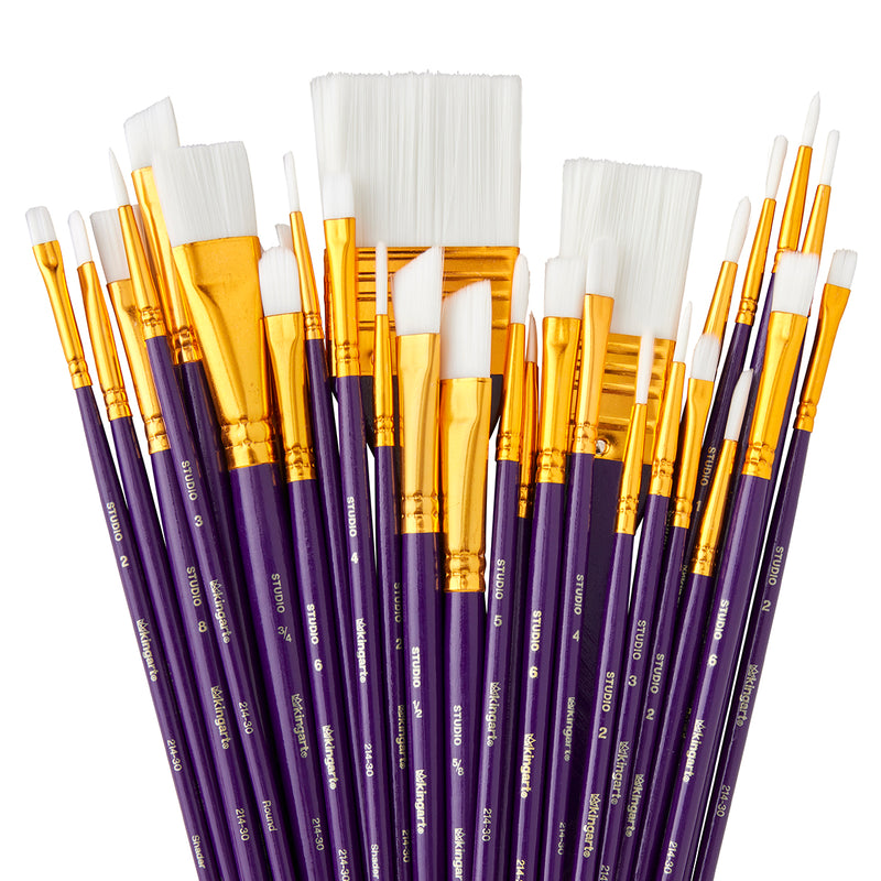 Studio White Nylon Brush Set - 30 Pieces