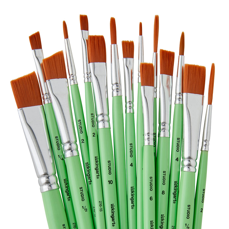 Studio Brown Nylon Brush Set – 15 Piece