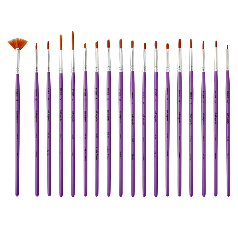 Studio Brown Nylon Detail Brush Set – 18 Piece