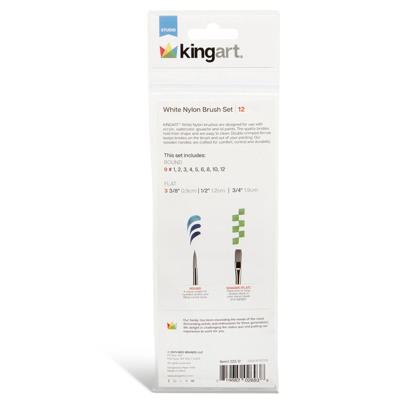 Studio White Nylon Brush Set 12 pc