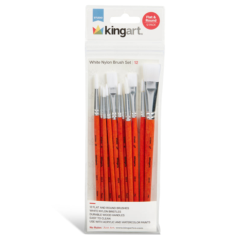 Studio White Nylon Brush Set 12 pc