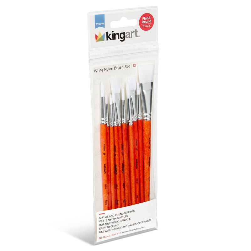 Studio White Nylon Brush Set 12 pc