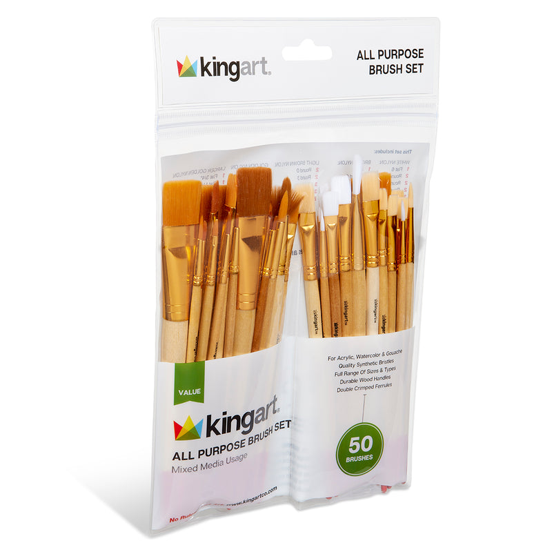 Value Pack Brush Set 50 pc - Value - KINGART®