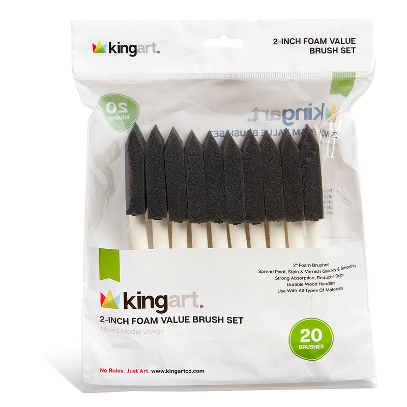 Foam Brushes 2” 20 pc - Value - KINGART®