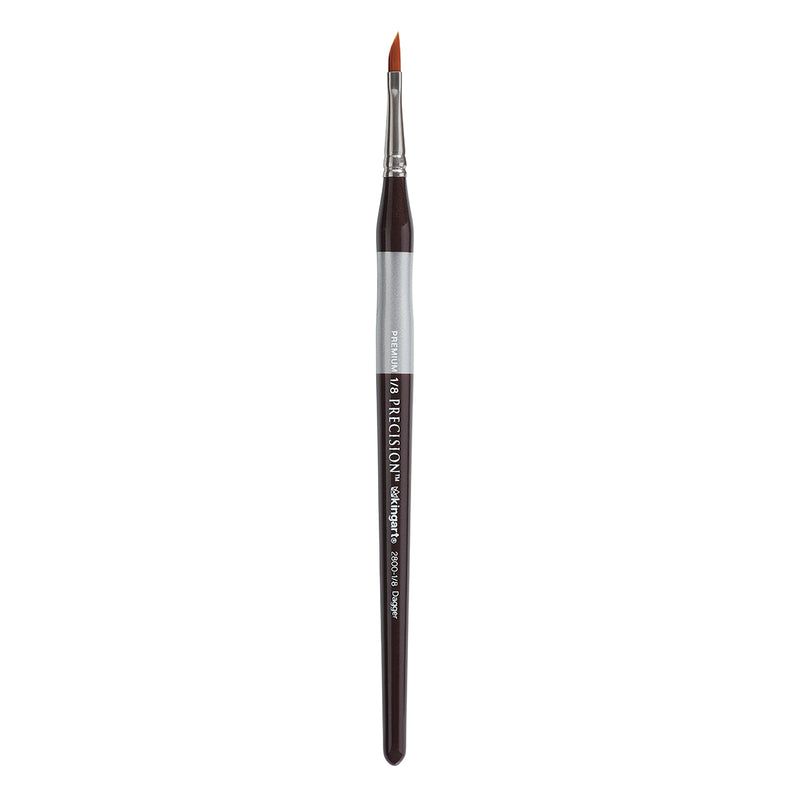 KINGART® Precision™ 2800 Dagger Series Amber Taklon Brushes, Ergonomic Comfort Handle - Premium - KINGART