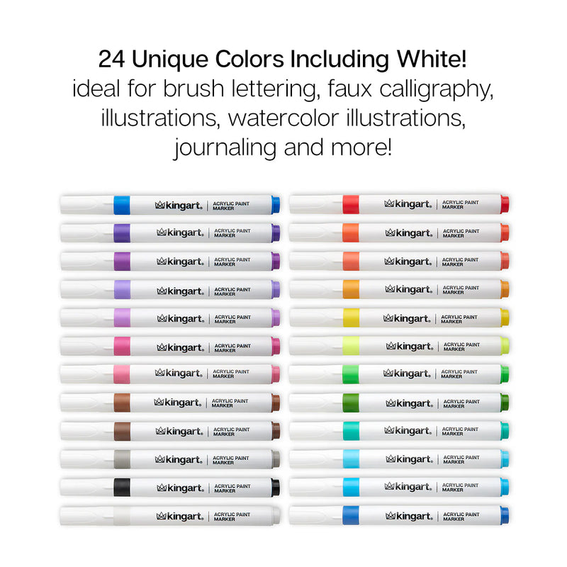 Acrylic Paint Markers 24 Colors - Studio - KINGART
