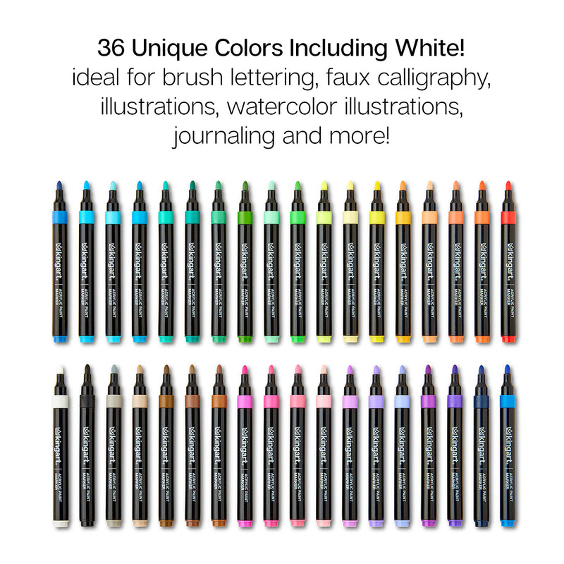 Acrylic Paint Markers 36 Colors - PAINTS, PASTELS, GEL STICKS - KINGART