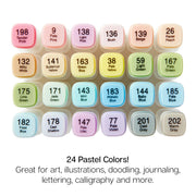 Double-Ended Alcohol Markers 24 Pastel Colors - Pro - KINGART