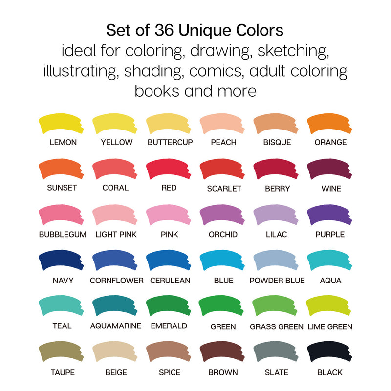 Twin-Tip™ Alcohol Markers 36 Colors - Studio - KINGART