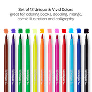 Watercolor Brush Markers 12 Colors - Studio - KINGART