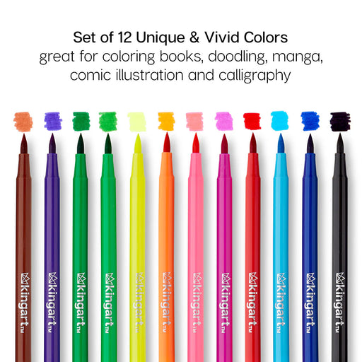 Watercolor Brush Markers 12 Colors - Studio - KINGART