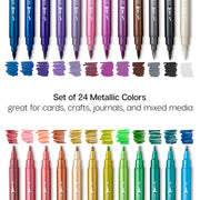 Twin-Tip™ Metallic Pens 24 Colors - MARKERS & PENS - KINGART