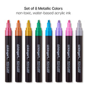 Liquid Chalk Markers 8 Metallic Colors - Studio - KINGART