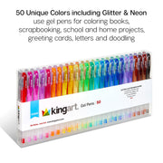 Gel Pens 50 Glitter Colors - Studio - KINGART