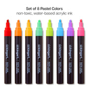 Liquid Chalk Markers 8 Pastel Colors - Studio - KINGART