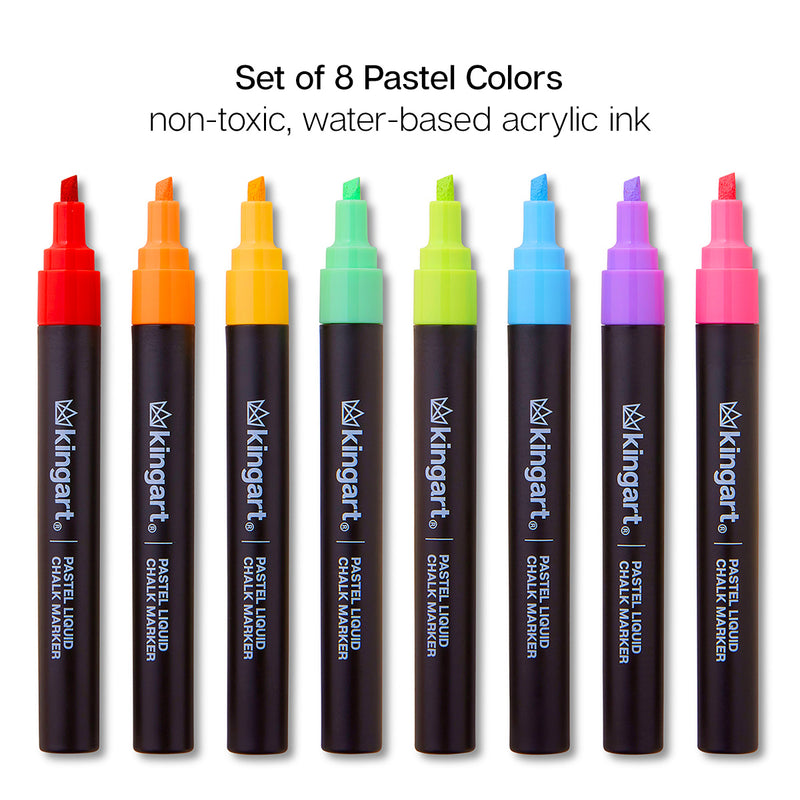 Liquid Chalk Markers 8 Pastel Colors - Studio - KINGART