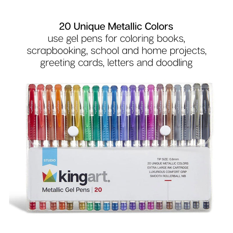 Gel Pens 20 Metallic Colors - Studio - KINGART
