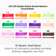 Double-Ended Alcohol Markers 12 Floral Colors - Pro - KINGART
