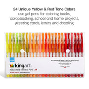 Gel Pens, Soft Grip, 24 Yellow & Red Tone Colors - MARKERS & PENS - KINGART