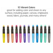 Gel Stick Crayons 12 Metallic Colors - Studio - KINGART