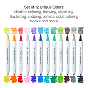 Twin-Tip™ Alcohol Markers 12 Colors - Studio - KINGART