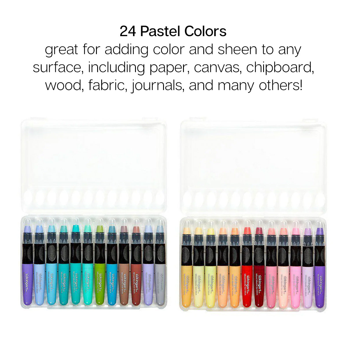 Mixed Media Gel Stick Crayons - 24 Pastel Colors — KINGART