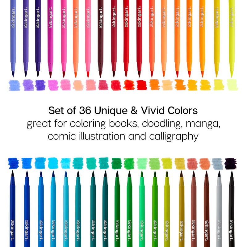 Watercolor Brush Markers 36 Colors - Studio - KINGART