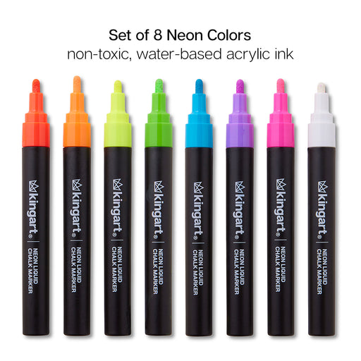 Liquid Chalk Markers 8 Neon Colors - Studio - KINGART