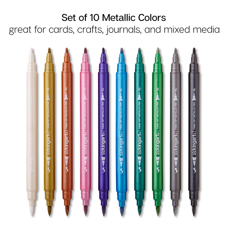 Twin-Tip™ Metallic Pens 10 Colors - Studio - KINGART