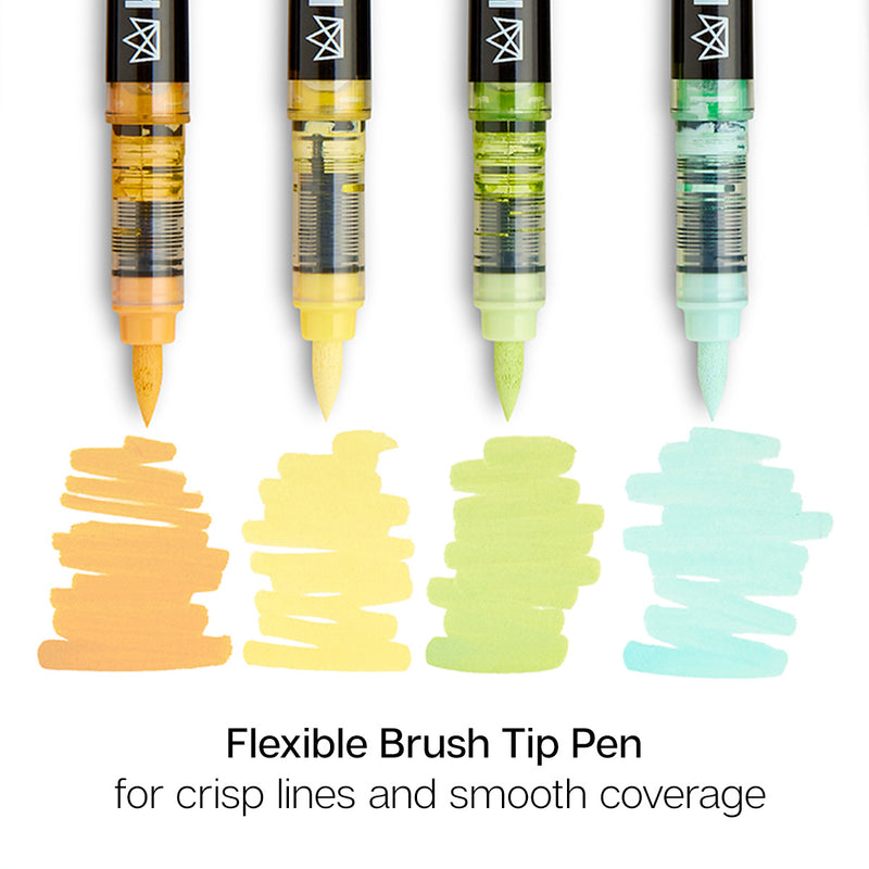 PRO Acrylic Paint Brush Pens 12 Pastel Colors - Pro - KINGART