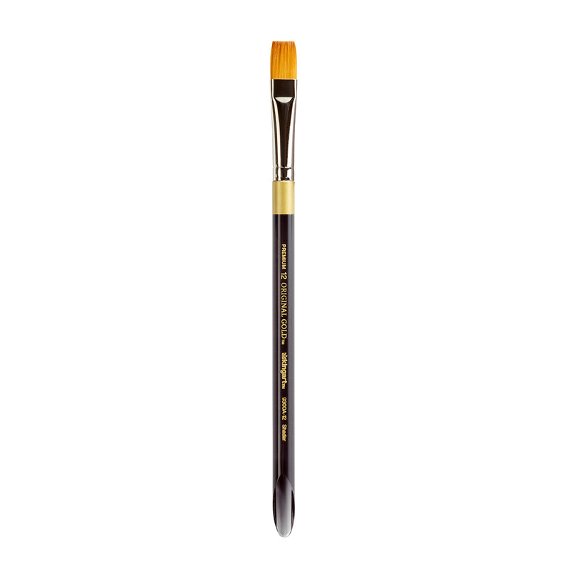 KINGART® Original Gold® 9300A Shader Series, Aqua Acrylic Handle, Premium Golden Taklon Multimedia Artist Brushes -  - KINGART