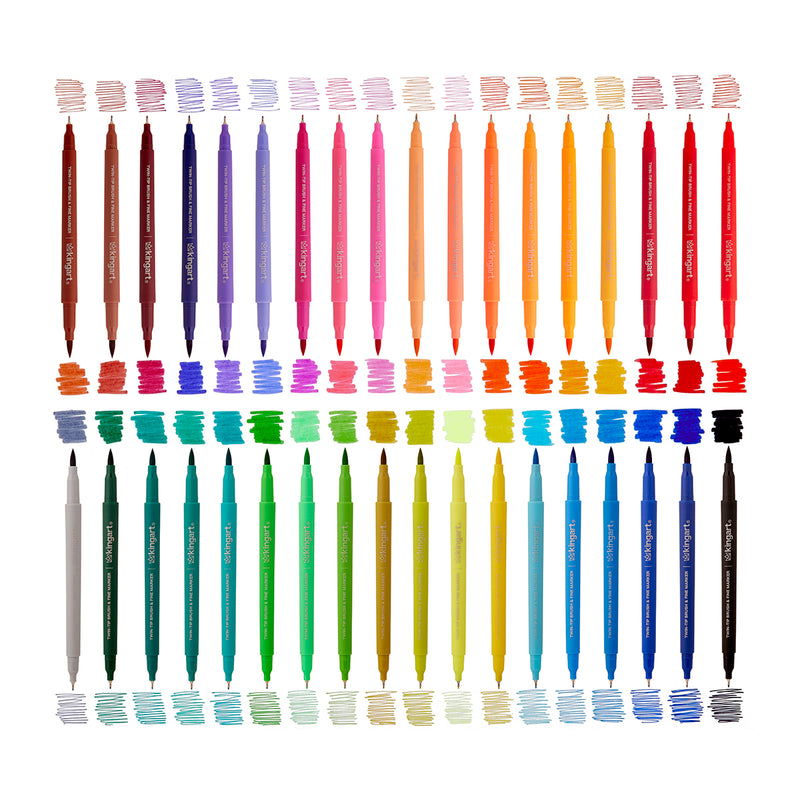 Twin-Tip™ Brush & Fine Markers 36 Colors - Studio - KINGART®