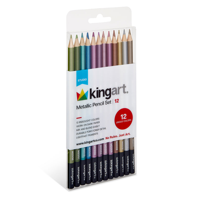 Metallic Colored Pencils, 12 pc - Studio - KINGART