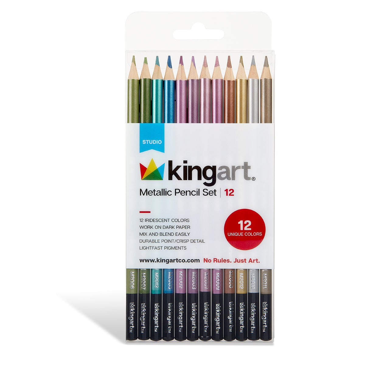12 Pack Metallic Coloured Pencils - Non-Toxic Art Pencils For Sketching & Rendering