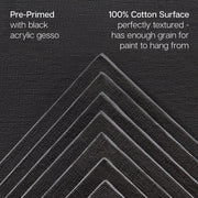 Black Canvas Panels 8 pc - STRETCHED CANVAS & PANEL BOARDS - KINGART