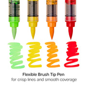 PRO Acrylic Paint Brush Pens 12 Bright Colors - Pro - KINGART